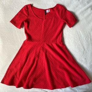 H&M Divided Red Skater Dress